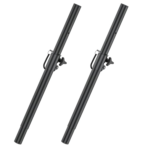 Rimous Heavy-Duty Speaker Pole for Subwoofer with Height Adjustable Subwoofer Pole Mounts Fits M20 Threaded Mount and 35mm Mount Speaker Extender with M20 to 35mm Adapter Load Capacity 121LBS 2 Pack