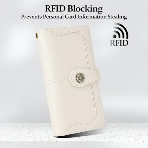 Image of FALAN MULE Wallets for Women Trifold Wristlet Wallets Large Capacity RFID Blocking Ladies Purse Credit Card Holder