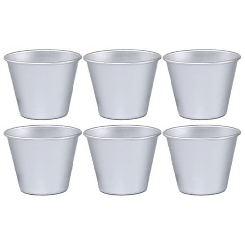 Ragyzity 6pcs Pudding Moulds Aluminum Muffin Tin Dariole Moulds Egg Tart Mold Nonstick Panna Cotta Mould Mini Pudding Basins Egg Tart Cupcake Mould for Kitchen DIY Cooking