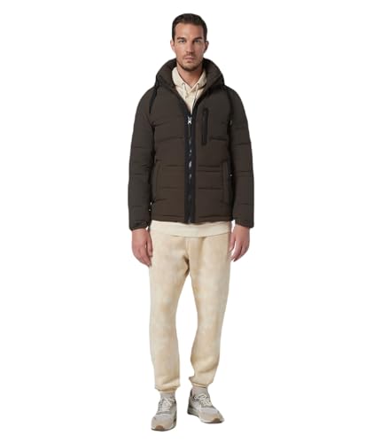 Image of Andrew Marc Men's Huxley Mid Length Water Resistant Crinkle Down Jacket