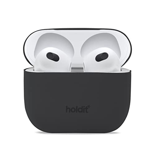 Holdit �u�����h AirPods ��3���� �P�[�X �J�o�[ �V���R�� �l�C ������� �u���b�N �X�^�C���b�V���u���b�N �� AirPods�i��3����j AirPods3 �G�A�[�|�b�Y3 15095