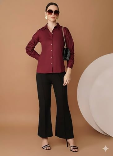 Image of OOMPH! Full Sleeve Stylish Western Drop Shoulder Shirts for Women Regular fit Shirts for Woman