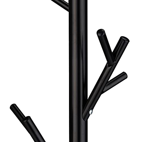 Relaxdays Perchero de Pie Diseño Árbol, Metal, 12 Ganchos, 176x30cm, Guardarropa, Colgador de Chaquetas Estable, Negro - imagen 6