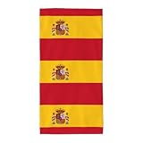 DUWAA Asciugamani ad asciugatura rapida con stampa con bandiera spagnola, asciugamani di alta qualità in microfibra morbida e assorbente