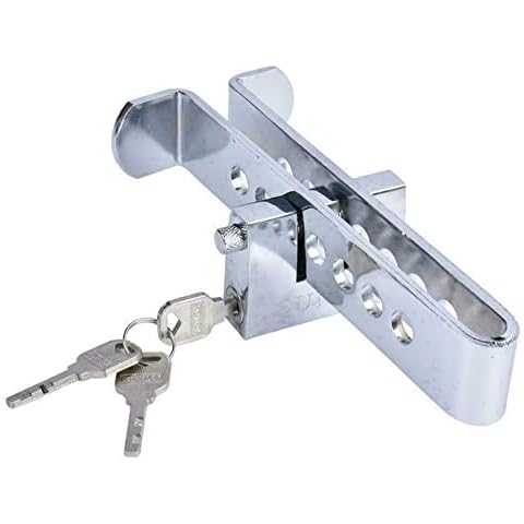 Car Pedal Lock - Adjustable 8 Holes Clutch Anti-Theft Van Security Key Locks - Strong Stainless Steel Vehicle Brake Lock Device, Perfect for Clutch, Pedal Cover