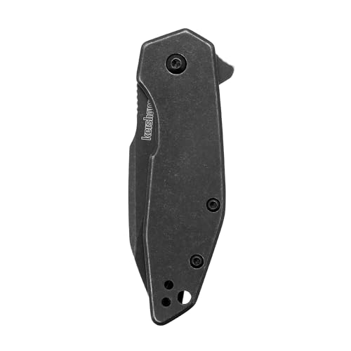 Image of Kershaw Gravel Pocket Knife, Black, 2.5 Inch Stainless Steel Reverse Tanto Partially Serrated Blade, EDC with Assisted Opening, Reversible Pocketclip, Everyday Carry Pocket Knife for Men and Women