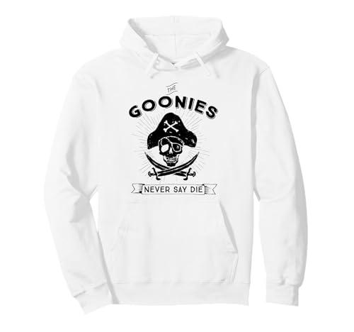The Goonies Never Say Die Skull Pirate 80s Fun Classic Logo Pullover Hoodie