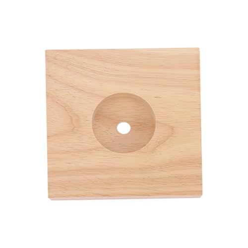 MUELODSIC 2 pezzi Base per Lampada in Legno Massello Quadrata Supporto per Lampade da Tavolo e Lampadine Notturne Accessorio Lampada con Preforati per Passaggio Cavo Materiale Legno Sicuro