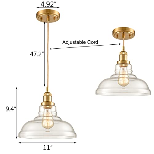 Tengiants Modern Brass Pendant Lights Farmhouse Kitchen Pendant Lighting Over Island Light Fixtures #TOP4