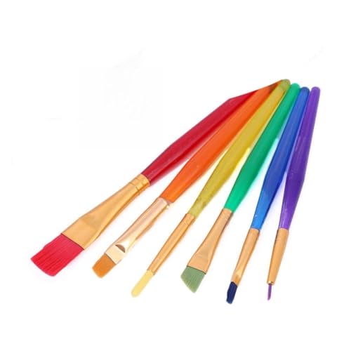 YARNOW 6 Piezas Pinceles de Pintura Coloridos para para Principiantes Práctica de Pintura