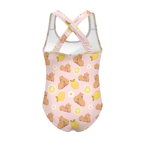 Image of One Piece Swimsuit for Girls Kids Quick Dry Bathing Suit with Crossback Strap Summer Beach Swimwear Size 5T-14