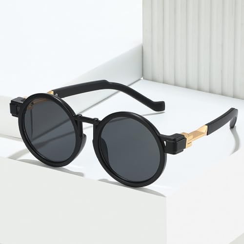 Lunettes de soleil rondes steampunk à cadre dégradé clair de créateur - 2