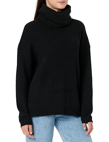 Vila Damen Vicilia Rollneck L/S Knit Top/Su - Noos Pullover, Schwarz, S EU Cover