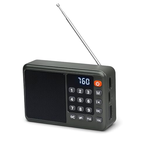 Image of Portable Digital Radio Speaker with LED Display, High-Gain FM Antenna, Numeric Keypad Control FM Antenna | Numeric Keypad | Lightweight (BT-662-GREEN)