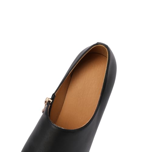 TinaCus Genuine Leather Metal Pointed Toe Handmade Side Zipper Stiletto High Heels Elegant Pumps Shoes4