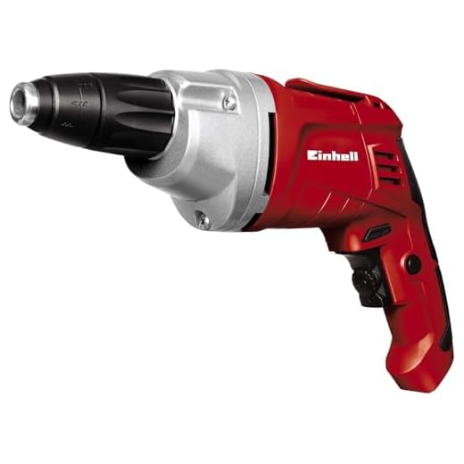 Einhell Trockenbauschrauber TH-DY 500 E (230V, 500W, 0-2.200 1/min, Auto-Start-Stop Getriebe, Alu-Getriebekopf, magnetische Bitaufnahme, Gürtelhaken)