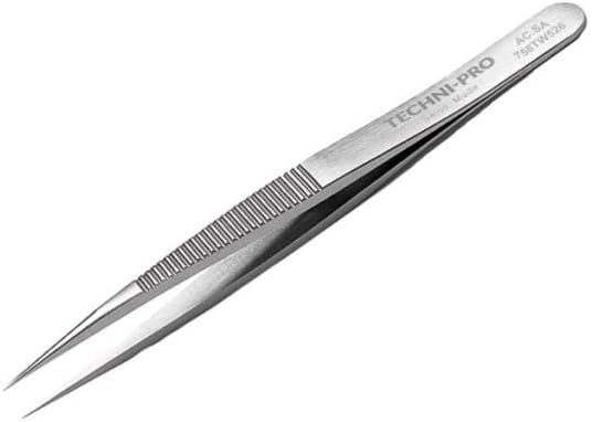 Techni-Pro 758TW526 - High Precision Tweezers, Style AC, Anti-Acid/Anti-Magnetic, Stainless Steel, Strong, 4.3'