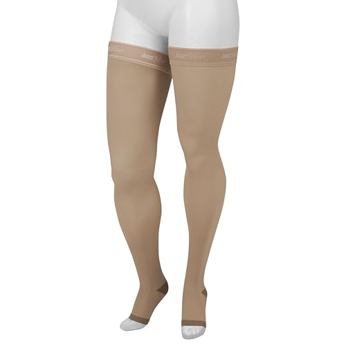 Image of Juzo 2061 20-30mmhg Silver Open Toe Graduated Compression Thigh Highs ,Silver ,1 (I) Regular