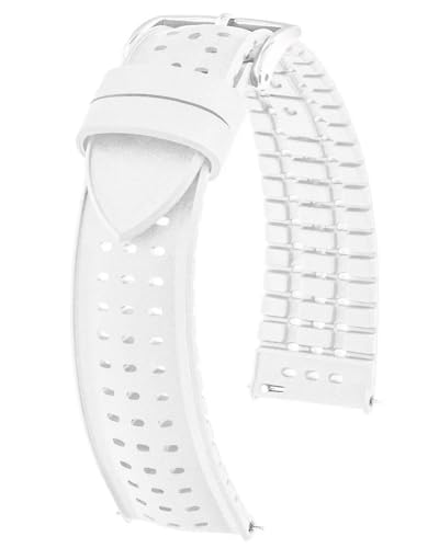 Hirsch 0920099100-2-20 bracelet de montre 20 mm étanche en caoutchouc blanc