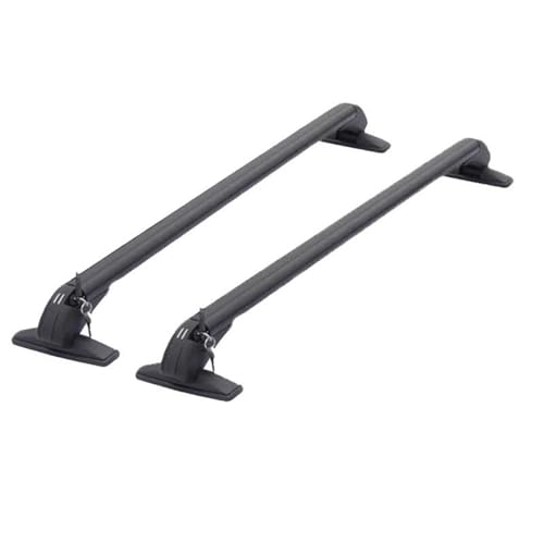 Bacas Personalizadas 1 Par De Vehículos Universales con Cerradura Montaje En Techo Coche Barra Riel Pieza Modificación Superior Equipaje Aluminio Negro(A)