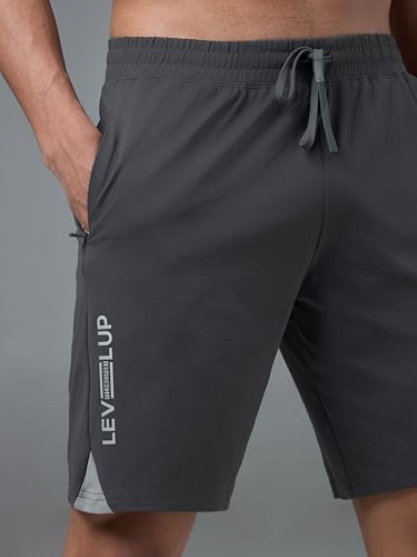 Image of TECHNOSPORT Mens Regular Fit Solid Shorts for Gym, Workout & Sports with Anti Microbial, Techno Dry