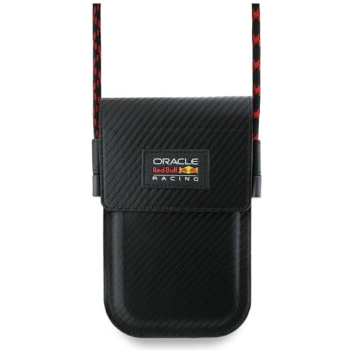 Image of REDBULL Racing Universal Wallet Crossbody Bag Official Licensed by CG Mobile - PU Carbon with Logo, Protective Smartphone Sling Pouch & Travel Shoulder Wallet Bag for Men & Women -Black
