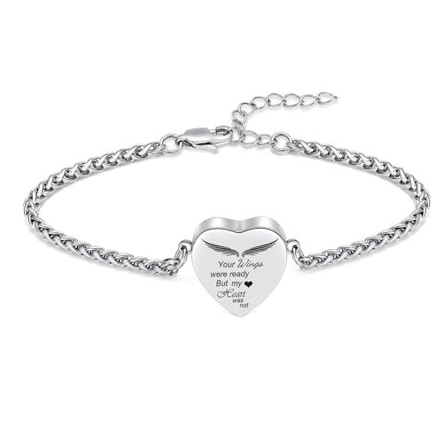 Cadeau souvenir bracelet urne cœur pour cendres humaines et animaux