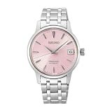 SEIKO SRP839 Automatic Watch for Women - Presage Cocktail Time - Patterned Pink Dial with Date Calendar - Stainless Steel Bracelet, 50M Water Resistant