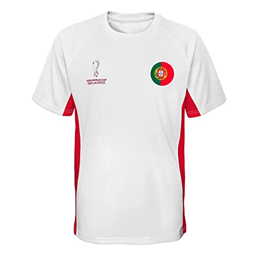 Camiseta Copa del Mundo FIFA para hombre con manga corta raglán blanca en talla XL