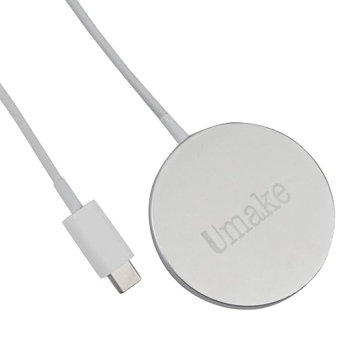 Image of Umake 15W Magnetic Wireless Charger, Fast Charging Pad, Slim & Portable, Safe Charging, Non-Slip Base, Compatible with iPhone 16 /15 /14 Series & Android Devices