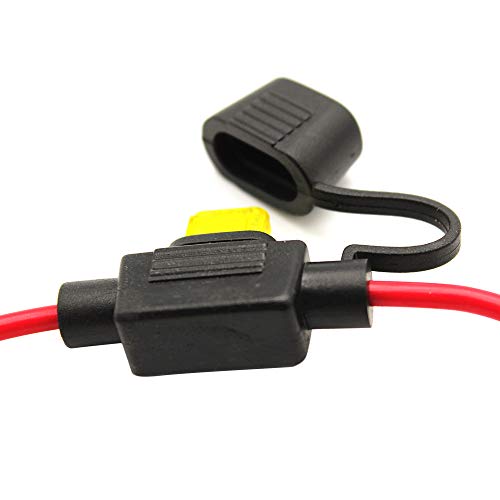 Yorten 5Pcs 12V 20A Fusíveis Porta-fusíveis em linha Mini-lâmina 16AWG à prova de respingos