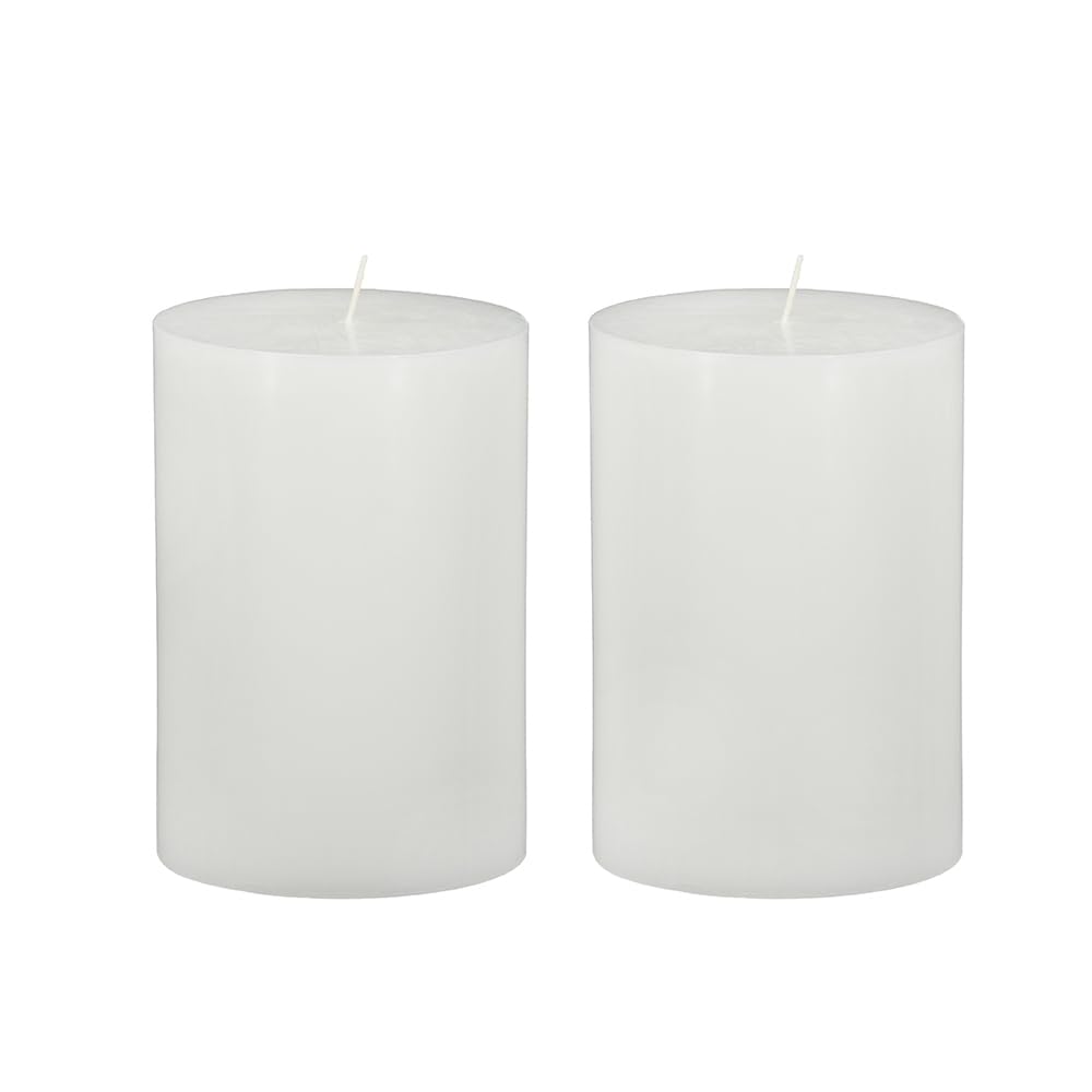 FEMICON Elegant and Versatile Unscented Soy Wax Candles Set of 2, Home Decor, 4x6 Inches, White
