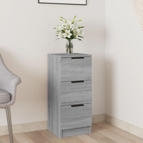 Cómoda con 3 cajones para pisos pequeños de diseño gris Sonoma 3
