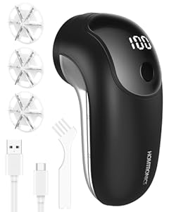 Homtronics Fusselentferner, Fusselrasierer Elektrisch, Tragbarer Aufladbar Fusselentferner für Kleidungsstücke, 3 Höheneinstellungen, LED-Anzeige für Kleidung, Sofa, Teppich, Textilien, Decken, Polste