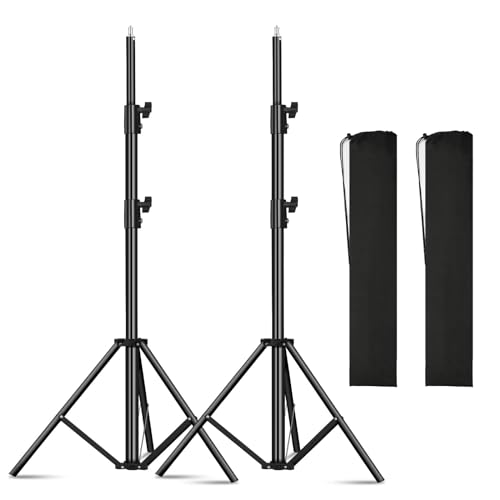 2pack Heavy Duty Light Stand 9.2ft / 110' Aluminum Spring Cushioned Tripod Lighting Stands Max Loading:10KG Adjustable 94cm-280cm with Carry Bag for Photography Softboxes Umbrella Studio Shooting