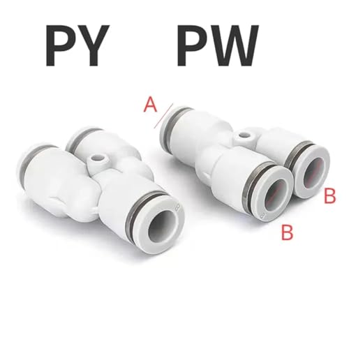 Conector neumático tipo Y blanco PY con diámetro variable 12mm 4