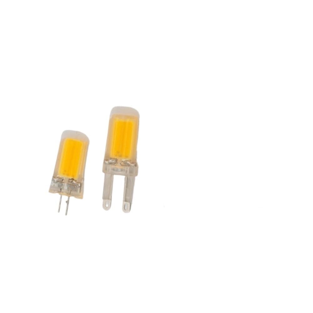 HHF Illuminazione Domestica, Confezione da 20, Lampada LED COB AC220V G4/G9 3W/5W Lampada in Cristallo Sorgente Luminosa Frontale a Specchio(Warm White,G4 220V 3W)