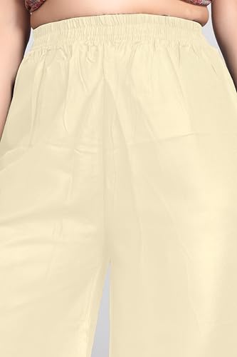 Image of Palazzo Pants for Women | Premium Rayon Cotton | Elastic Waist, Solid Color, Stylish Wide-Leg | Comfortable High-Waisted Palazzo for All Occasions