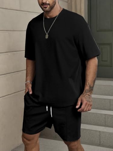 Image of Vogaan Men's T-Shirt and Shorts Set | Top & Shorts Night Suits Set | Night Wear for Men | Holiday Outfits for Men's