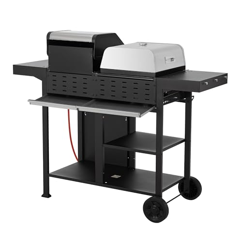 Woodland Grill - Gas BBQ, 4 Burner, Modular Pizza Oven + Plancha, Built In Thermometer, Storage, Tool Hooks, Easy To Move Wheels, 3-In-1 Cooking Appliance To Grill, Bake & Sear - OC01BQ31005 - Image 2