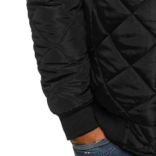 JEShifangjiusu Men'S Diamond Quilted Puffer Down Jacket Lightweight Business Casual Full Zipper Coat Winter Bomber Jackets4