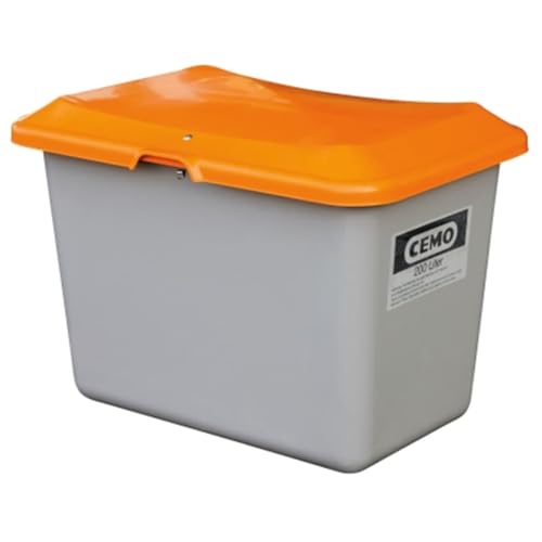 CEMO 10565 GFK-Streugutbehälter ohne Entnahmeöffnung grau/orange 200 L