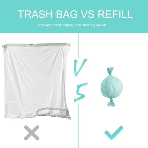 6 Pack Liner Refills Compatible, Tear and Leak Resistant, Nappy Bin Refill Bags compatible, Newborn Baby Diaper Pail, Deal with Odors Effectively, Diper Large Capacity (8meters each) - Image 6