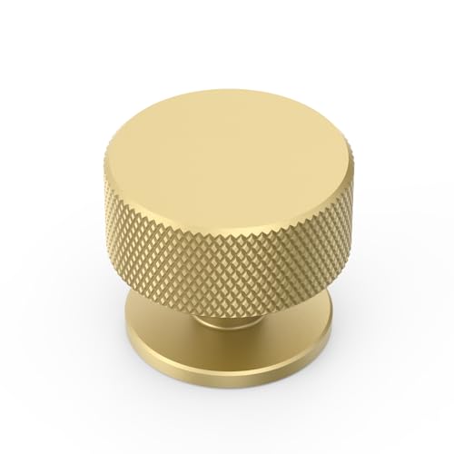 Asidrama 10 Pack Brushed Gold Kitchen Cabinet Knobs, Knurled Cabinet Knobs Kitchen Cabinet Hardware for Cupboard Drawer