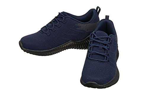 Image of CALTO Men's Invisible Height Increasing Elevator Shoes - Navy /Blue Ultra Feather Lightweight Sporty Sneakers - 2.8 Inches Taller - Q217 - Size 6 D(M) US