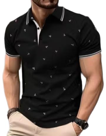 Image of Men's Polo T-Shirt, Grey, Short Sleeve, Casual Style with Chest Pocket