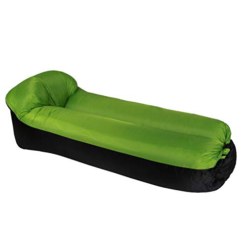 UN-BRAND Fast Garden Sofás Inflables Lazy Bag Aire Sofá Camping Aire Portátil Banana Sofá Playa Aire Nylon Sofá Laybag Verde
