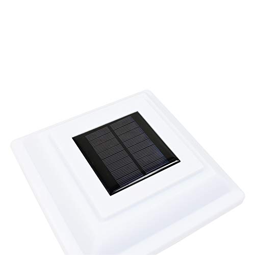 8 Pack White Outdoor Garden 5 x 5 Solar 12 SMD LED Post Deck Cap Square Fence Light Landscape Lamp Lawn PVC Vinyl