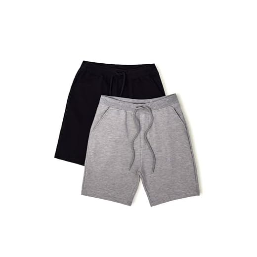 Kit Com 2 Bermudas Básicas Masculinas Em Moletom - Cinza Mescla E Preto P
