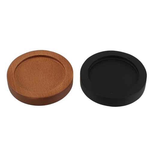SHINEOFI Soporte para Molinillos de Pimienta 2 Piezas Madera Maciza 5,7 Cm Bandeja Antideslizante para Sal y Pimienta Organizador de Condimentos Cocina Compacto y Decorativo